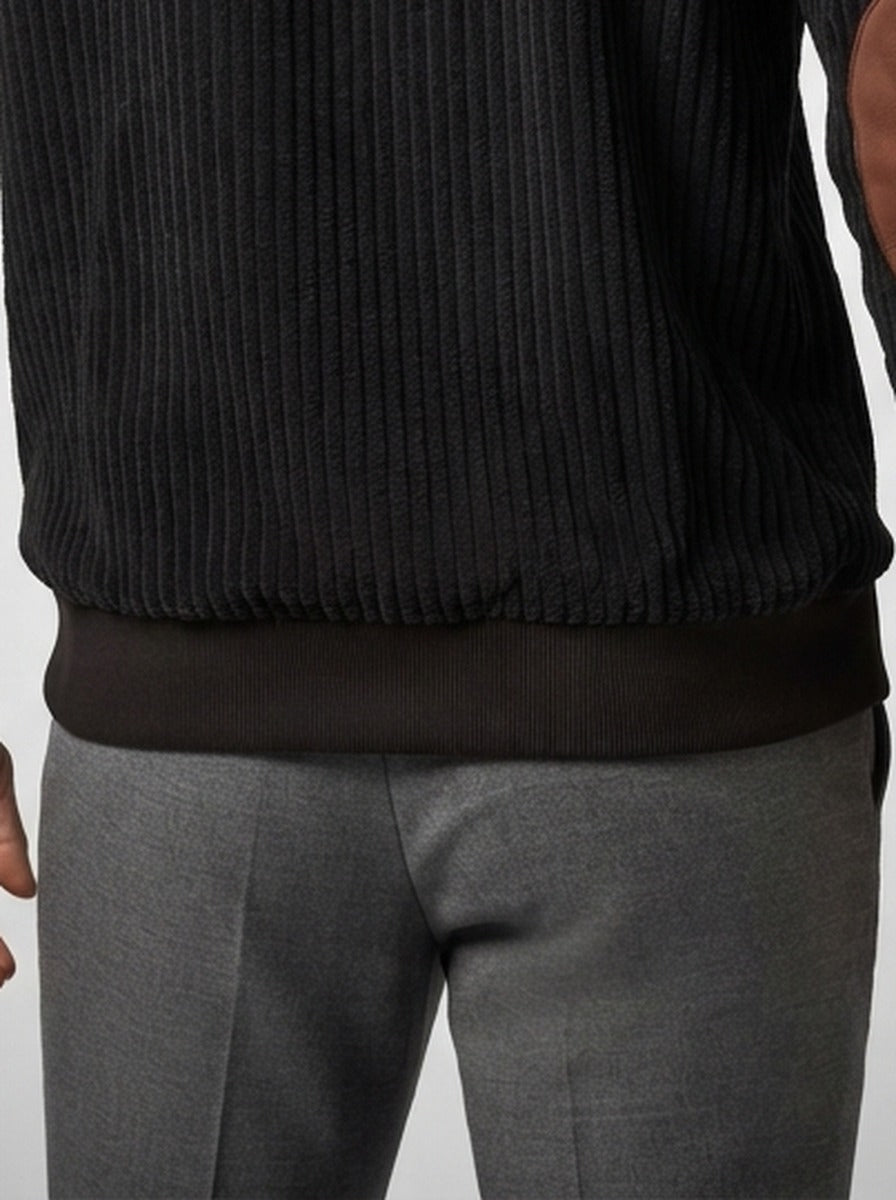 Men's Autumn Ribbed Knit Half Zip Jumper