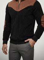 Men's Autumn Ribbed Knit Half Zip Jumper