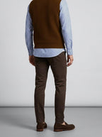 Men's Autumn Ribbed Knit Sleeveless Jumper Vest with V-Neck