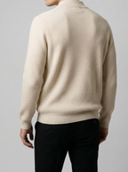 Men's Autumn Ribbed Wool Cashmere Zip-Up Cardigan