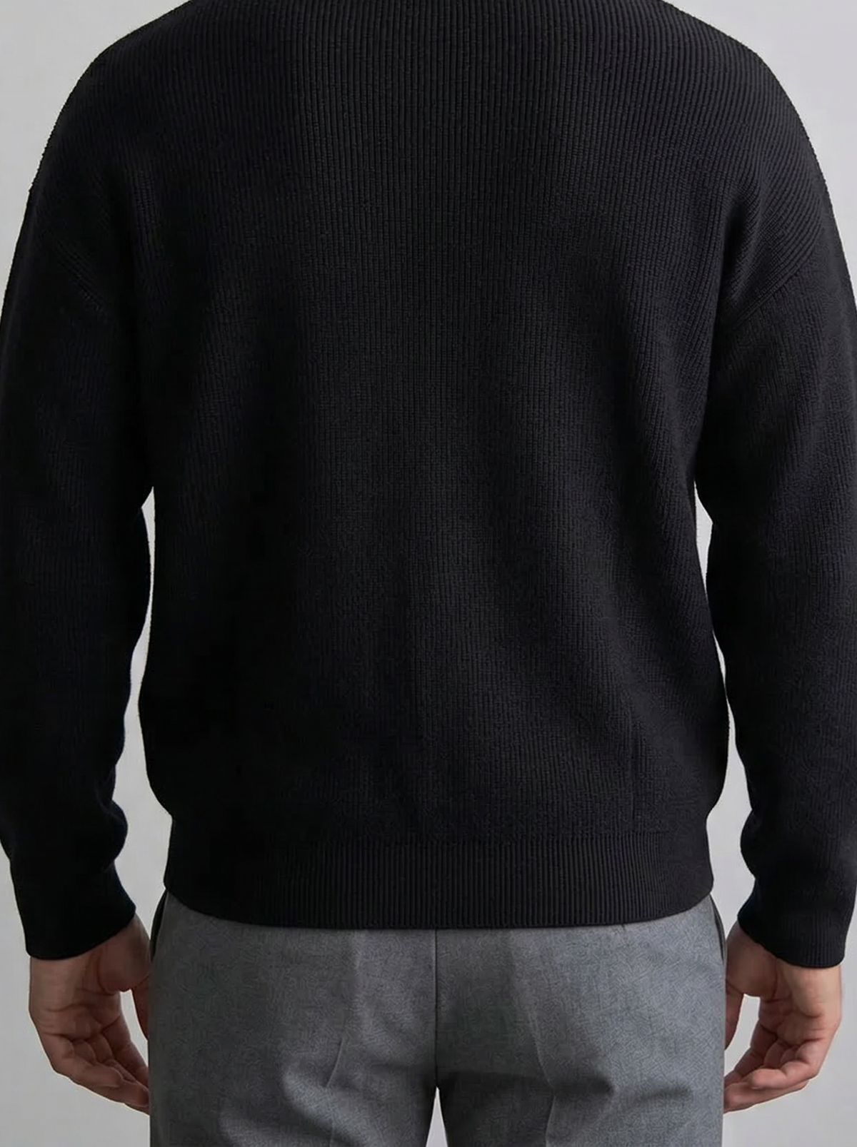 Men's Autumn Ribbed Wool Full Zip Cardigan