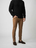Men's Autumn Ribbed Wool Roll Neck Jumper