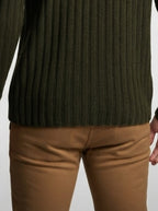 Men's Autumn Ribbed Wool Roll Neck Jumper