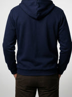 Men's Autumn Sherpa Lined Zip-Up Hoodie with Drawstring Hood