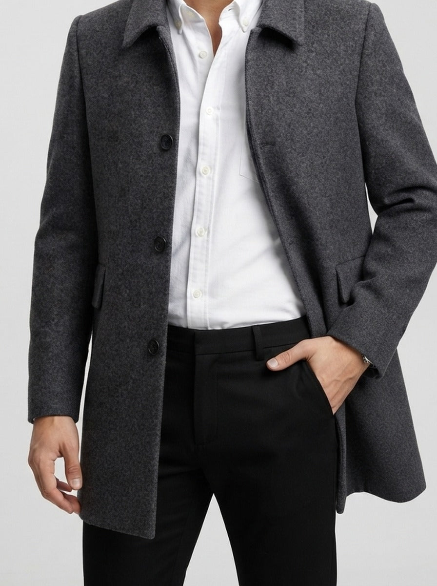 Men's Autumn Single Breasted Point Collar Coat