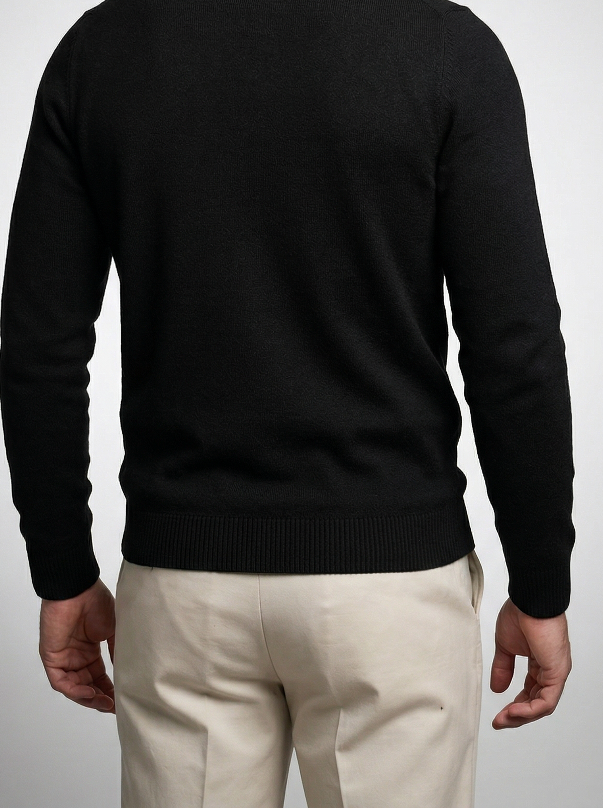 Men's Autumn Slim Fit Half Zip Jumper with Mock Neck