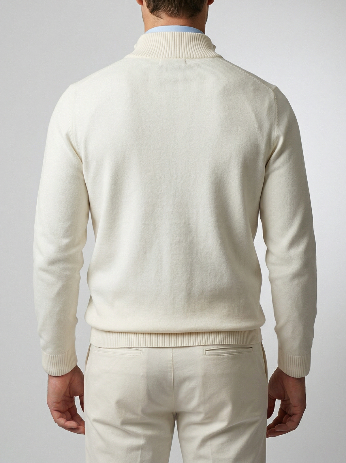 Men's Autumn Slim Fit Half Zip Jumper with Mock Neck