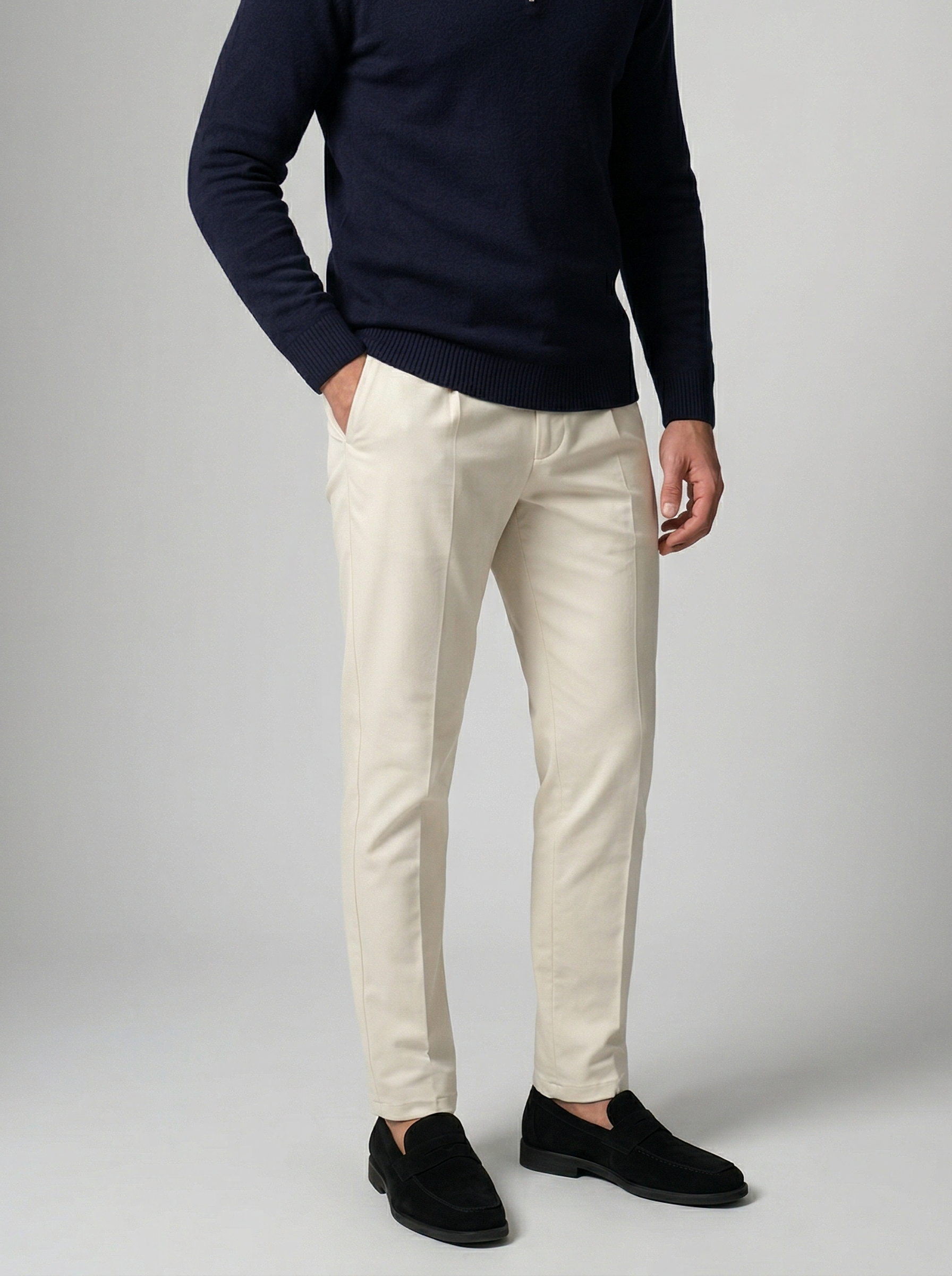 Men's Autumn Slim Fit Half Zip Jumper with Mock Neck