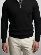 Men's Autumn Slim Fit Half Zip Jumper with Mock Neck
