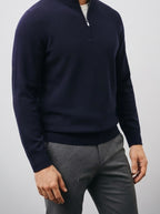 Men's Autumn Stand Collar Half Zip Jumper