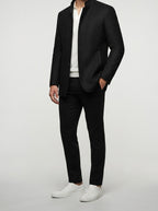 Men's Autumn Stand Collar Wool Car Coat with Quilted Lining