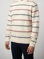Men's Autumn Striped Knit Jumper with Crew Neck