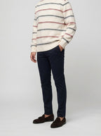 Men's Autumn Striped Knit Jumper with Crew Neck