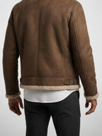 Men's Autumn Suede Shearling Aviator Jacket