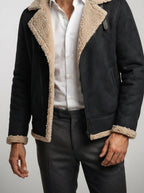 Men's Autumn Suede Shearling Aviator Jacket