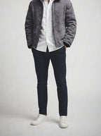 Men's Autumn Suede Shearling Collar Jacket
