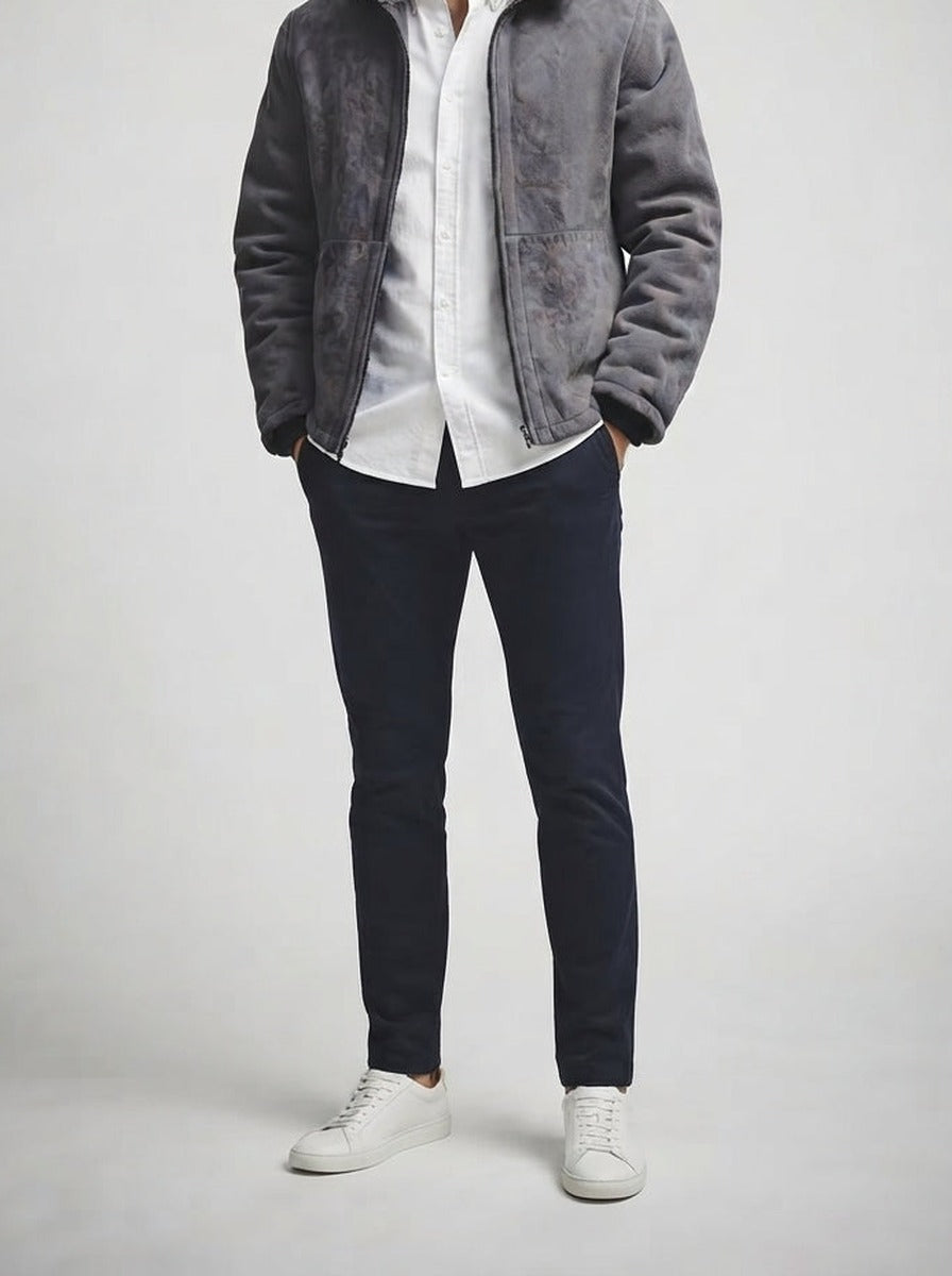 Men's Autumn Suede Shearling Collar Jacket
