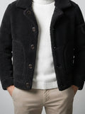 Men's Autumn Suede Shearling Reversible Jacket