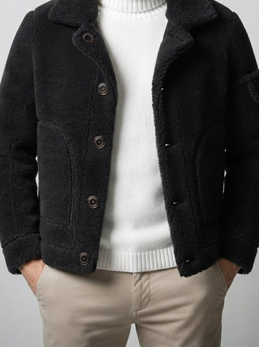 Men's Autumn Suede Shearling Reversible Jacket