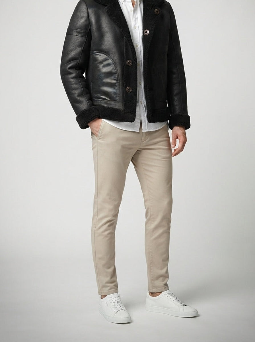 Men's Autumn Suede Shearling Reversible Jacket
