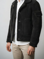 Men's Autumn Suede Shearling Reversible Jacket