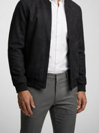 Men's Autumn Suede Zip-Up Bomber Jacket