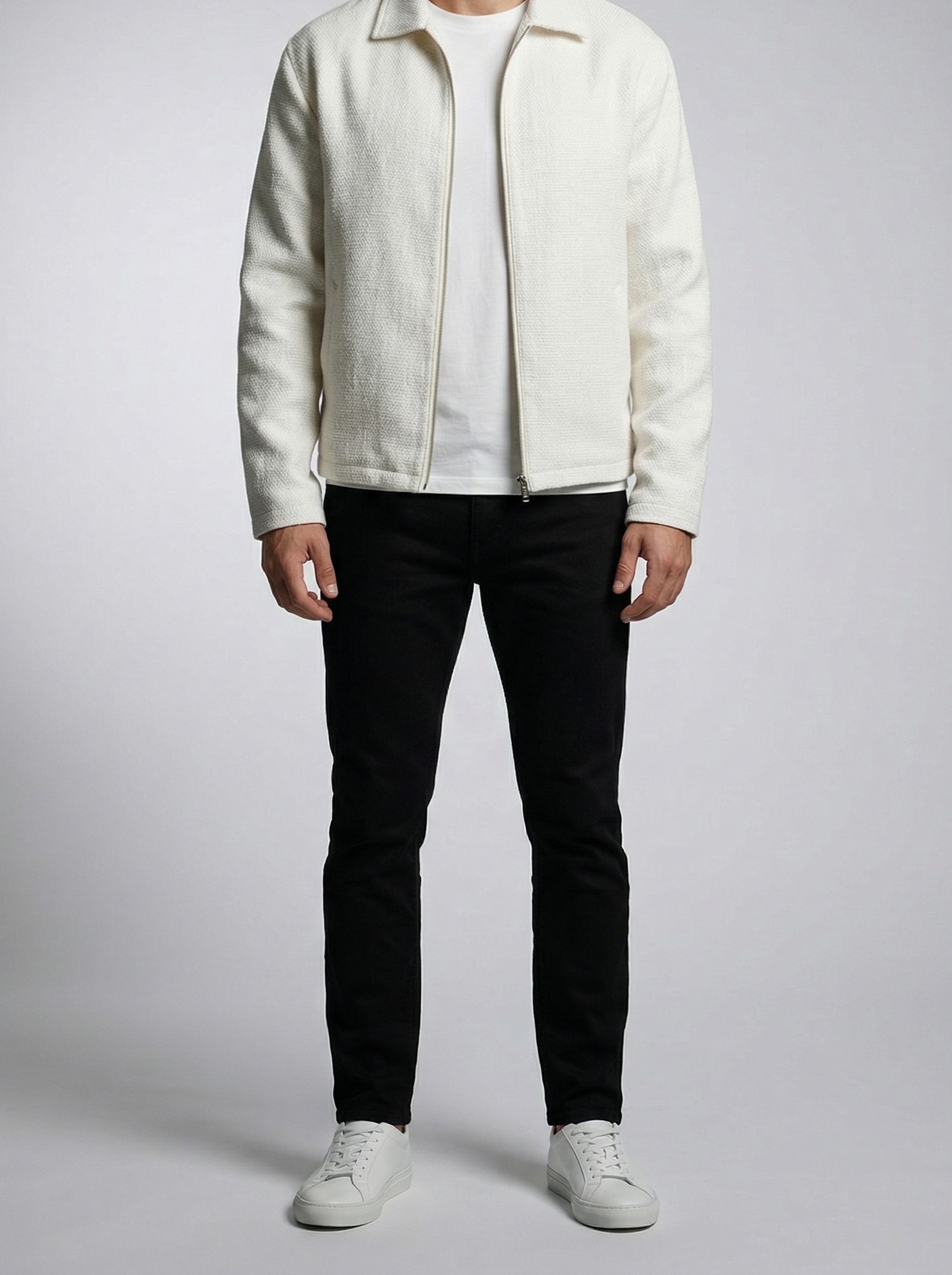 Men's Autumn Textured Full Zip Overshirt