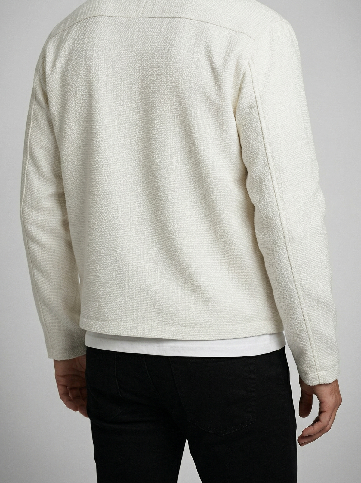Men's Autumn Textured Full Zip Overshirt