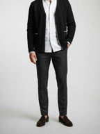 Men's Autumn Textured Knit Cardigan with V-Neck