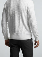 Men's Autumn Textured Knit Quarter Zip Jumper