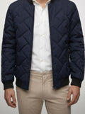 Men's Autumn Textured Quilted Bomber Jacket
