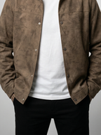 Men's Autumn Textured Snap Front Overshirt