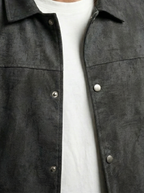 Men's Autumn Textured Snap Front Overshirt