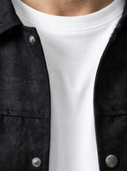 Men's Autumn Textured Snap Front Overshirt