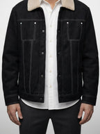 Men's Autumn Trucker Jacket with Sherpa Collar