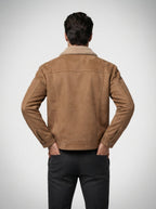 Men's Autumn Trucker Jacket with Sherpa Collar