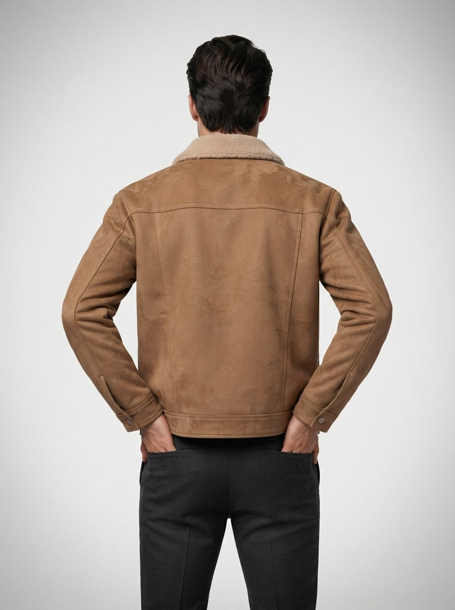 Men's Autumn Trucker Jacket with Sherpa Collar