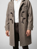 Men's Autumn Twill Hooded Toggle Duffle Coat