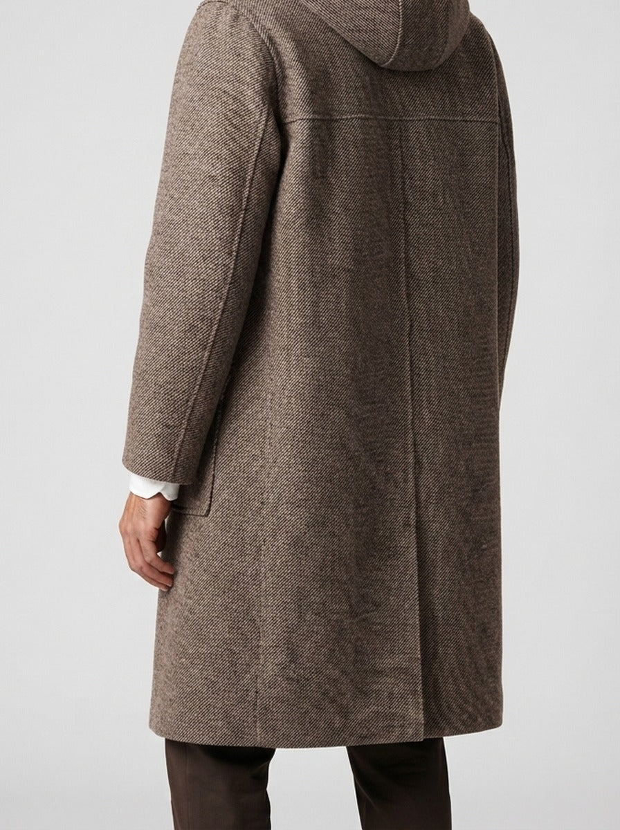 Men's Autumn Twill Hooded Toggle Duffle Coat