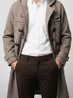 Men's Autumn Twill Hooded Toggle Duffle Coat