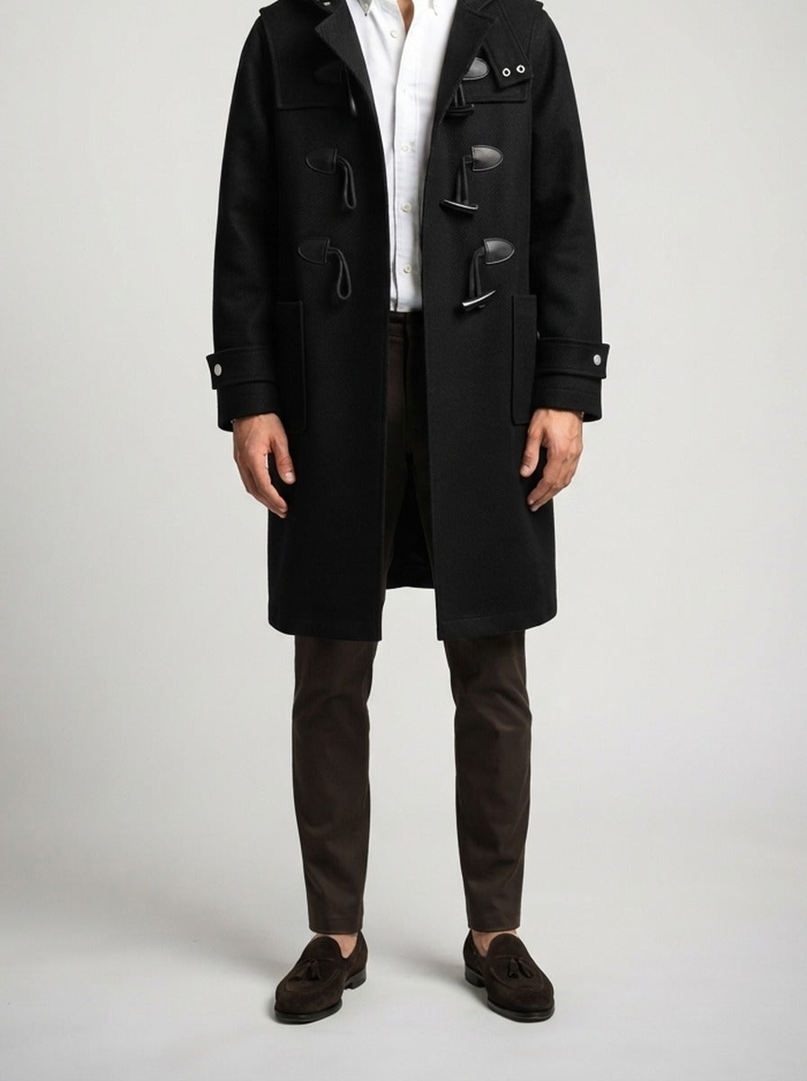 Men's Autumn Twill Hooded Toggle Duffle Coat