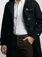 Men's Autumn Twill Hooded Toggle Duffle Coat