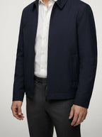 Men's Autumn Twill Zip Front Bomber Jacket