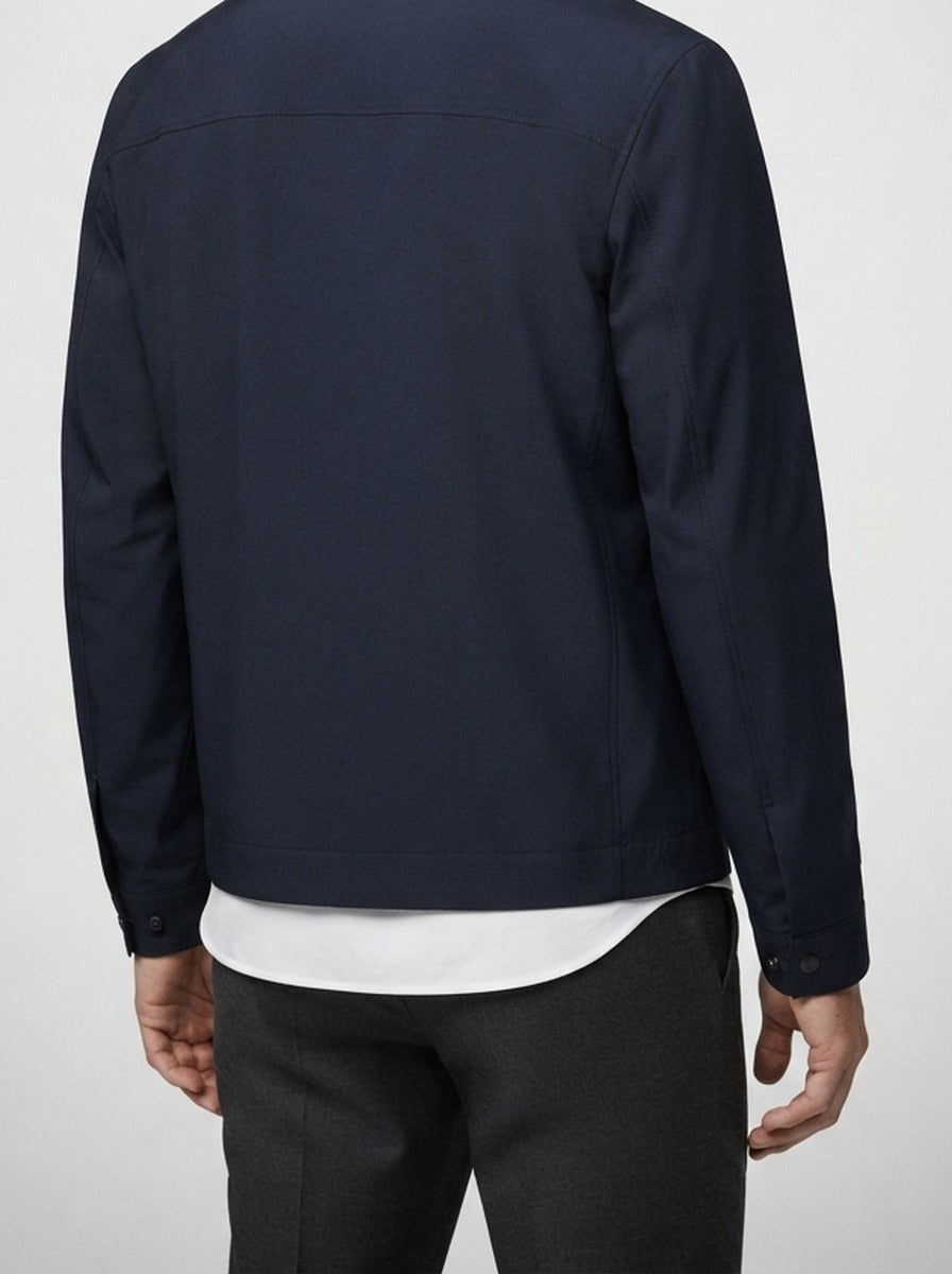 Men's Autumn Twill Zip Front Bomber Jacket