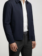 Men's Autumn Twill Zip Front Bomber Jacket