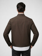 Men's Autumn Twill Zip Front Bomber Jacket