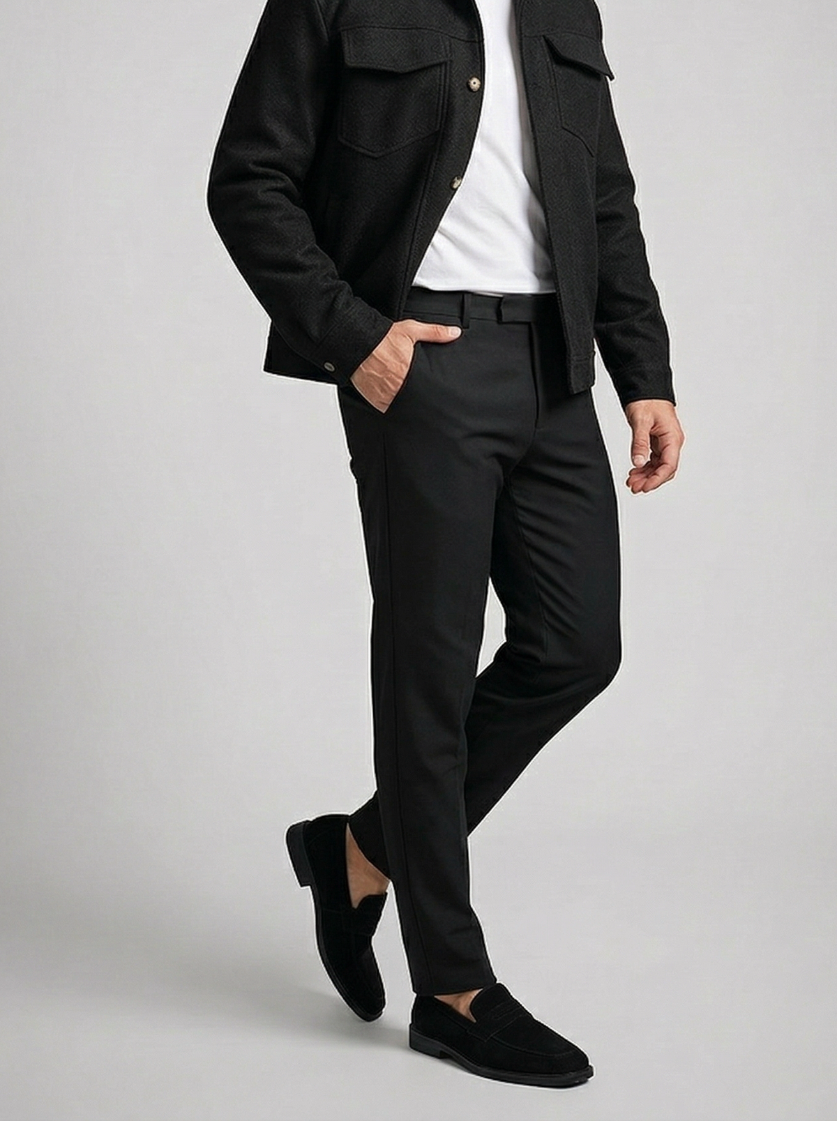 Men's Autumn Utility Field Jacket with Snap Front