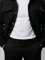 Men's Autumn Utility Field Jacket with Snap Front