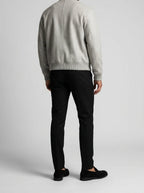 Men's Autumn Varsity Jacket with Snap Front and Ribbed Collar