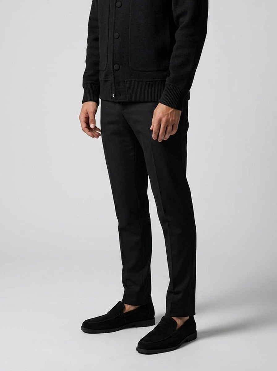 Men's Autumn Varsity Jacket with Snap Front and Ribbed Collar
